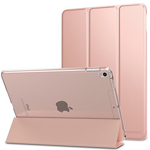 MoKo Funda para New iPad Air (3rd Generation) 10.5" 2019/iPad Pro 10.5 2017 - Ultra Slim Función de Soporte Protectora Plegable Smart Cover Trasera Transparente Durable - Oro Rosa (Auto Sueño/Estela)