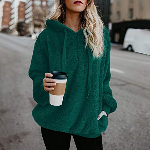 Mujer Caliente y Esponjoso Tops Chaqueta Suéter Abrigo Jersey Mujer Otoño-Invierno Talla Grande Hoodie Sudadera con Capucha riou