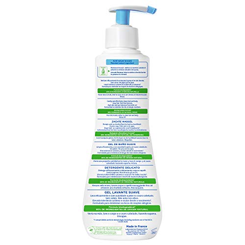 Mustela - Gel dermolimpiador lavante sin jabón cabello y cuerpo, 750 ml