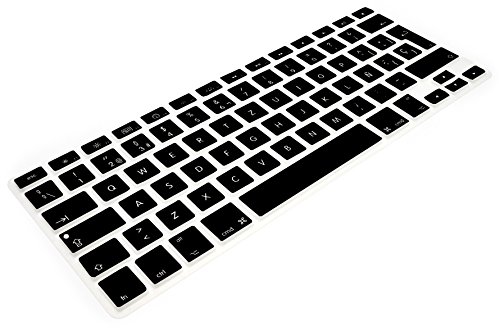 MyGadget Funda Teclado QWERTY [Español] para Apple MacBook Air 13" & Pro Retina 13/15" - Skin Protector Keyboard Cover de Silicona TPU - Negro