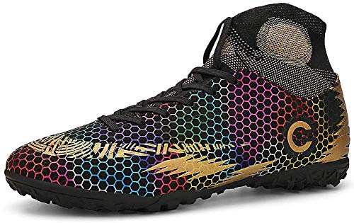 N /A Moldeado de fútbol Botas, Botas de fútbol de Oro de Menores/Zapatos de fútbol al Aire Libre Gils Formación Zapatillas de Deporte Unisex Botas de fútbol Breatheable Botines de fútbol-Top,E,35