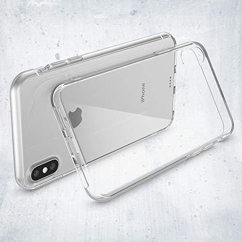 NALIA Funda Compatible con iPhone X XS, Ultra-Fina Protectora Movil Carcasa Transparente Silicona Gel Bumper Estuche, Goma Cubierta Delgado Clear Smart-Phone Cover Flexible Case, Color:Transparente