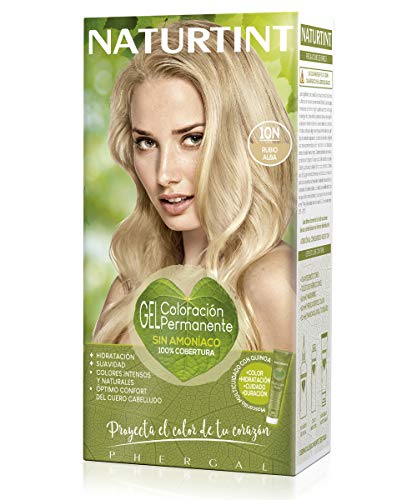 Naturtint Tinte sin Amoniaco, Ingredientes Vegetales, Tono 10N Rubio Alba, 170 ml