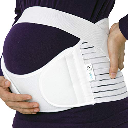 NEOtech Care Cinturón de Maternidad - Apoyo Durante el Embarazo - Banda para Abdomen/Cintura/Espalda, Faja de premamá para el Vientre - Marca (Beige, S)