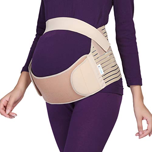 NEOtech Care Cinturón de Maternidad - Apoyo Durante el Embarazo - Banda para Abdomen/Cintura/Espalda, Faja de premamá para el Vientre - Marca (Beige, S)