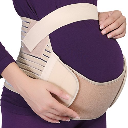 NEOtech Care Cinturón de Maternidad - Apoyo Durante el Embarazo - Banda para Abdomen/Cintura/Espalda, Faja de premamá para el Vientre - Marca (Beige, S)