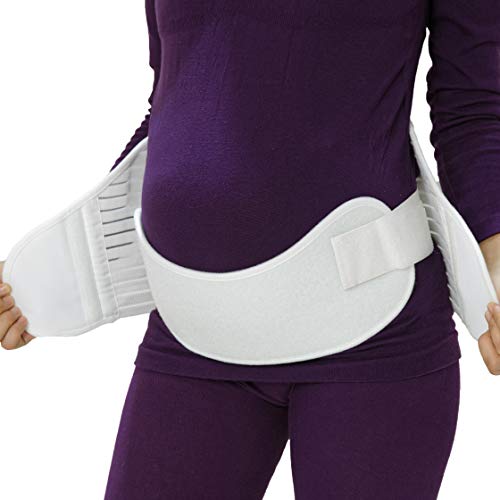 NEOtech Care Cinturón de Maternidad - Apoyo Durante el Embarazo - Banda para Abdomen/Cintura/Espalda, Faja de premamá para el Vientre - Marca (Beige, S)