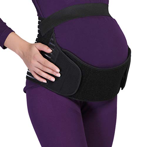 NEOtech Care Cinturón de Maternidad - Apoyo Durante el Embarazo - Banda para Abdomen/Cintura/Espalda, Faja de premamá para el Vientre - Marca (Negro, M)