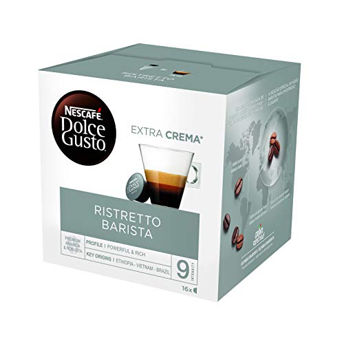 NESCAFÉ Dolce Gusto Ristretto Barista, Pack de 3 x 16 Cápsulas - Total: 48 Cápsulas de Café