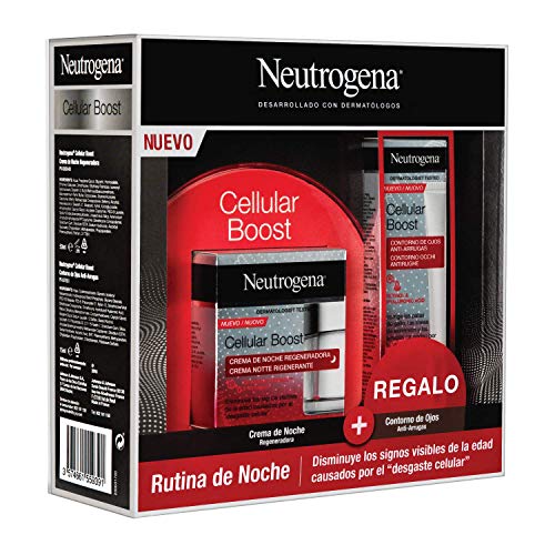 Neutrogena Cellular Boost Anti-edad, Pack Crema de Noche Regeneradora + Contorno de Ojos Anti-arrugas Rejuvenecedor