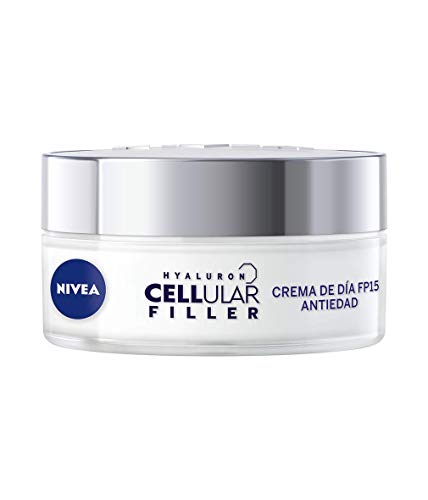 NIVEA Hyaluron Cellular Filler Cuidado de Día FP15, crema antiarrugas con ácido hialurónico, antiedad, reafirmante para la renovación celular - 1 x 50 ml, Estándar