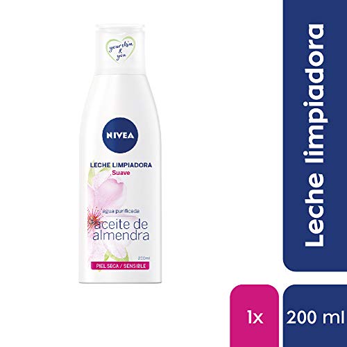 NIVEA - Leche limpiadora suave, piel seca y sensible, cara y rostro, 200 ml