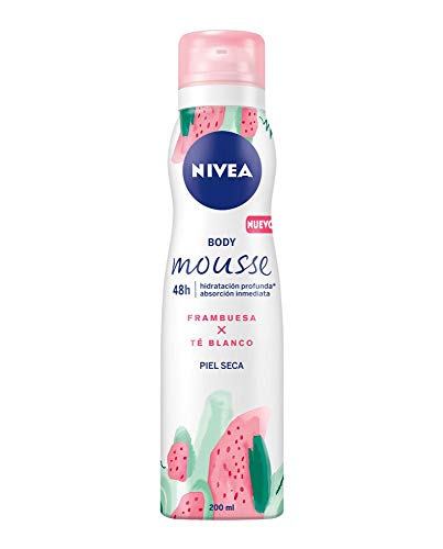 NIVEA loción corporal en mousse frambuesa y té blanco piel seca spray 200 ml