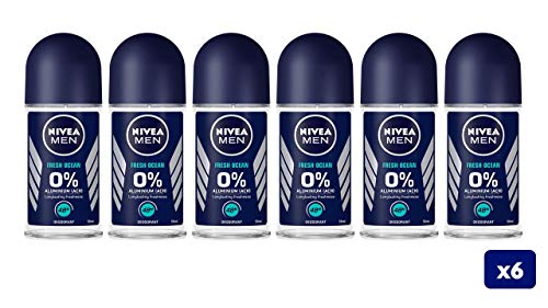 NIVEA MEN Roll on Alu Free Ocean Desodorante Sin Aluminio 50 ml - 6 unidades