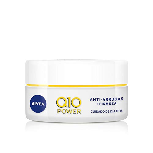 NIVEA Q10 Power Antiarrugas Cuidado de Día FP15 (1 x 50 ml), crema antiarrugas facial, crema hidratante con protector solar 15, crema de día antiedad