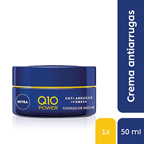 NIVEA Q10 Power Antiarrugas Cuidado de Noche (1 x 50 ml), crema antiarrugas hidratante, crema de noche para reducir las arrugas, crema reafirmante facial