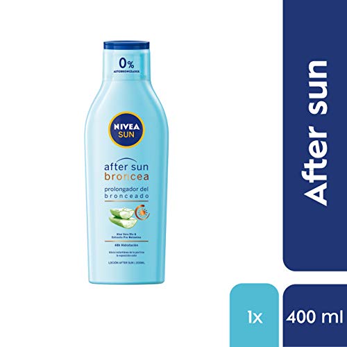 NIVEA SUN After Sun Loción Prolongadora del Bronceado (1 x 200 ml), loción hidratante con extracto natural promelanina para un bronceado solar duradero