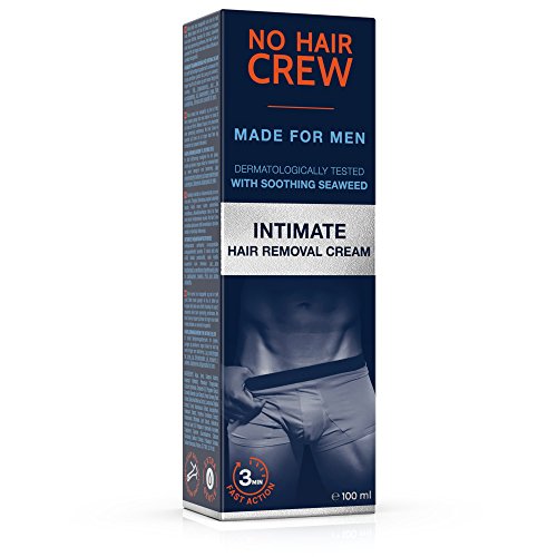 NO HAIR CREW Crema Depilatoria Íntima Premium - Extra Suave Hecha Para Hombres, 100 ml