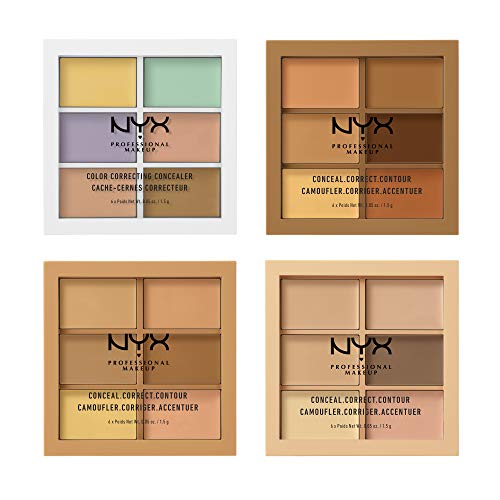 NYX Professional Makeup Paleta de correctores Colour Correcting Palette, 6 colores cremosos y combinables