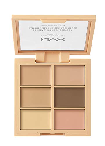 NYX Professional Makeup Paleta de correctores y contouring Conceal, Correct, Contour Palette, 6 sombras, Textura cremosa, Tono: Light