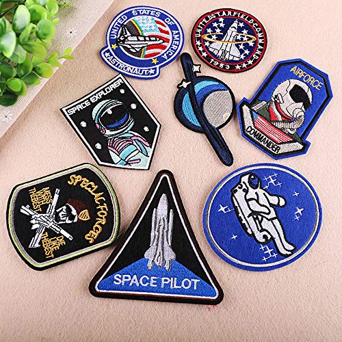 O-Kinee 10PCS Parches NASA Termoadhesivo para la Ropa (10pcs)