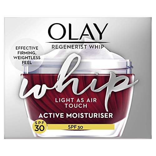 Olay Regenerist Whip Light as Air Anti-Envejecimiento Hidratante para una piel más firme con SPF30, Ácido Hialurónico, 50 ml