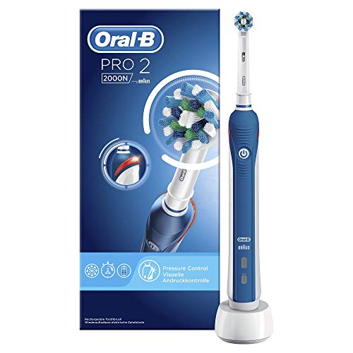 Oral-B PRO 2 2000N CrossAction - Cepillo Eléctrico Recargable con Tecnología de Braun, 1 Mango, 2 Modos Incluyendo Cuidado de Las Encías Y 1 Cabezal de Recambio