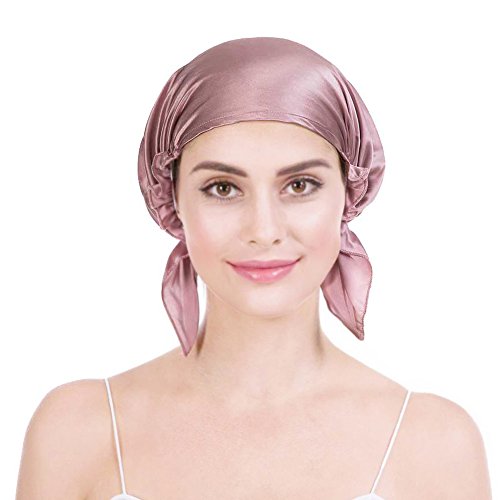 OROPY Emmet Gorro de Dormir Mujer 100% Pura Seda Sombrero para Dormir elástico Hace Que tu Cabello se Sienta Sedoso y Mantiene el Estilo (x-Large, Rosa Profundo)