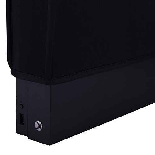 Pandaren® prueba de polvo Funda de neopreno cubierta protectores vertical para Xbox One X(negro)