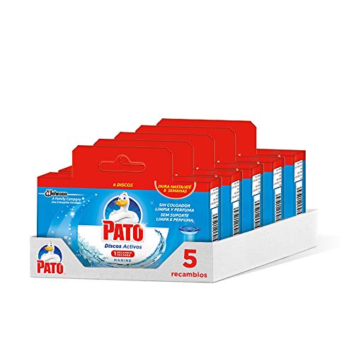 Pato - Discos Activos WC Recambio Marine, recambio con 6 discos, [Pack de 5]