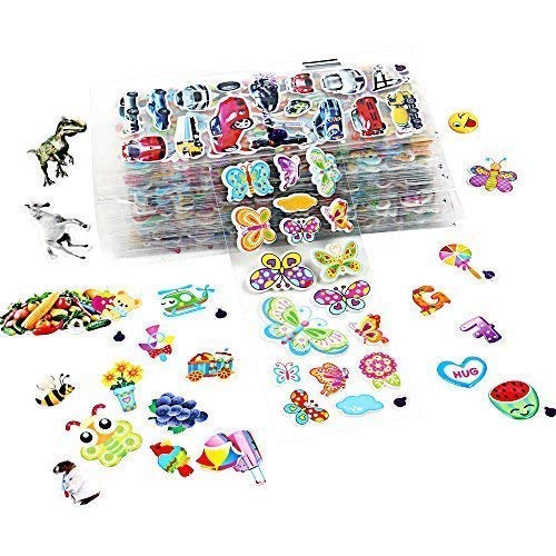 Pegatinas 3D para Niños de Purple Ladybug - Lote de 40 Hojas Diferentes y Más de 950 Stickers Infantiles - Animales, Letras, Números, Calcomanías Emoji! Muestra Gratuita Incluída