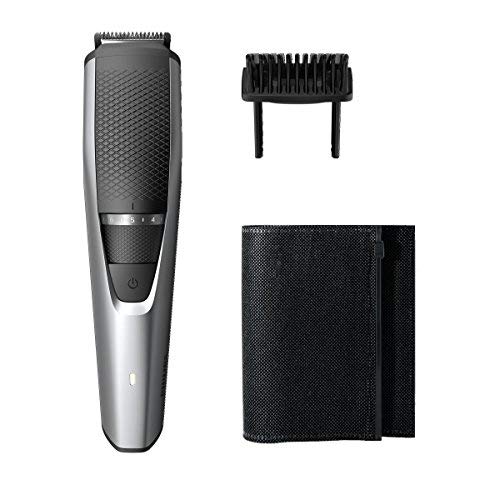 Philips BEARDTRIMMER Series 3000 Barbero BT3216/14 - Depiladoras para la barba (0,5 mm, 1 cm, 3,2 cm, 0,5 mm, Barba larga, Barba corta, Estilo barba de tres días, Gris, Metálico, Plata)