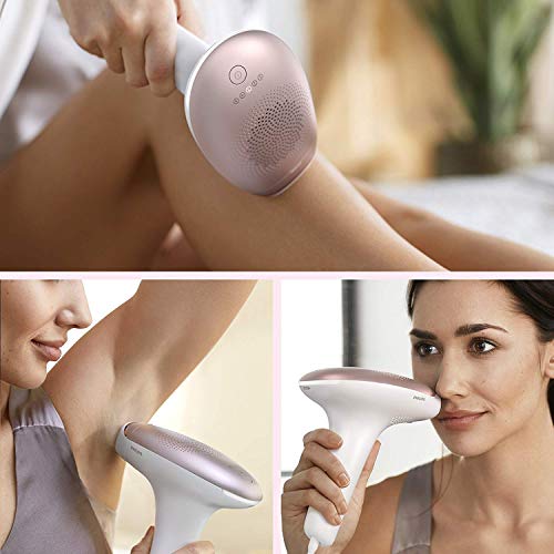 Philips Lumea Advanced BRI921/00 - Depiladora Luz Pulsada para la Depilación Permanente del Vello Visible en Casa con sensor de tono de piel, 2 Cabezales para Cuerpo y Cara y lápiz recortador compacto