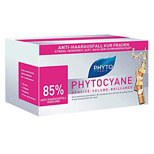 PHYTO PHYTOCYANE - Ampollas contra la caída del cabello, 12 x 7,5 ml
