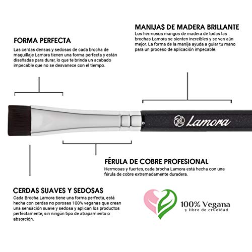 Pincel Cejas Set Brochas De Maquillaje Ojos - Pinceles Maquillaje Ojos - Fibras Veganas Sintéticas De Larga Duración