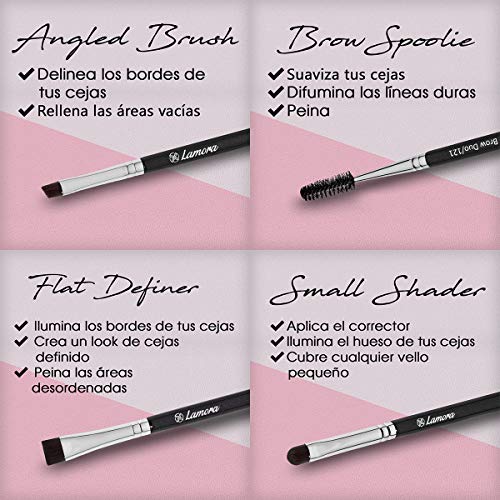 Pincel Cejas Set Brochas De Maquillaje Ojos - Pinceles Maquillaje Ojos - Fibras Veganas Sintéticas De Larga Duración