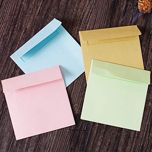 PInerxuz - 10Pcs sólida simple papelería cuadrado del color de sobres Oficina bolsa de papel