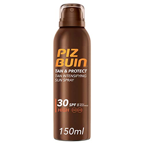 Piz Buin Tan & Protect Protector Solar en Spray, Acelerador del Bronceado, SPF 30, Protección Alta - 150 ml