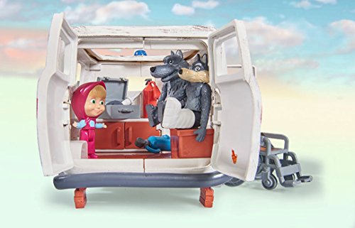 Playset Ambulancia de Masha y el Oso con 3 figuras y accesorios (Simba 9309863)
