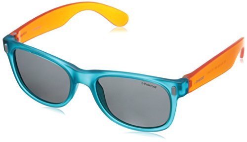 Polaroid P0115 Y2 89T Gafas de sol, Azul (Bluette Orange/Grey Polarized), 46 Unisex Niños