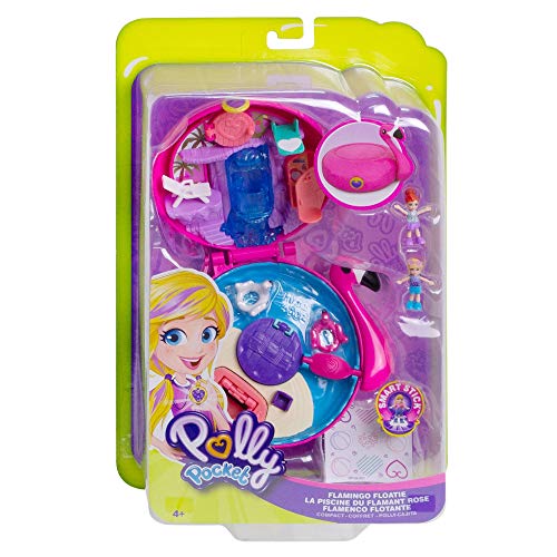 Polly Pocket Cofre flamenco flotante, muñeca con accesorios (Mattel FRY38) , color/modelo surtido