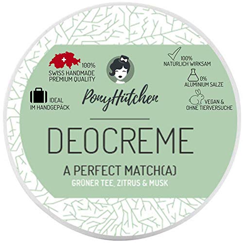 Pony hütchen Natural cosmético Deo Crema a Perfect Match (a) – superventas – Unisex – 100% naturales Efecto – sin aluminio salze – 50 ml – Natural Deodorant – Vegan – Bio Deo Crema