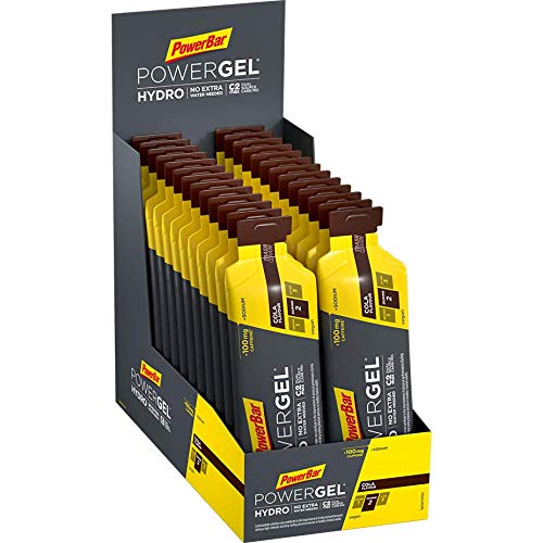 PowerBar PowerGel Hydro Cola 24x67ml - Gel Energético de Alto Carbono + C2MAX Magnesio y Sodio + 100mg Cafeína