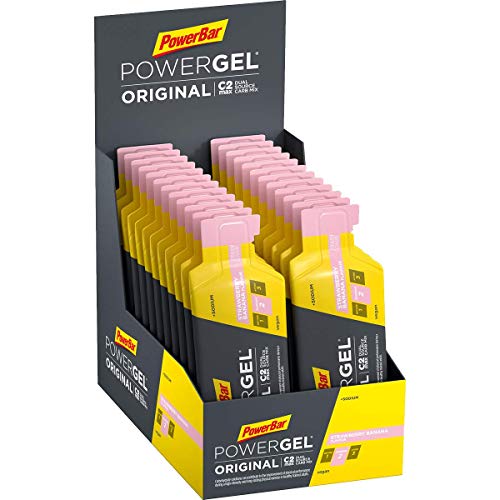 PowerBar PowerGel Original Strawberry-Banana 24x41g - High Carb Energy Gel + C2MAX Magnesio e Sodio