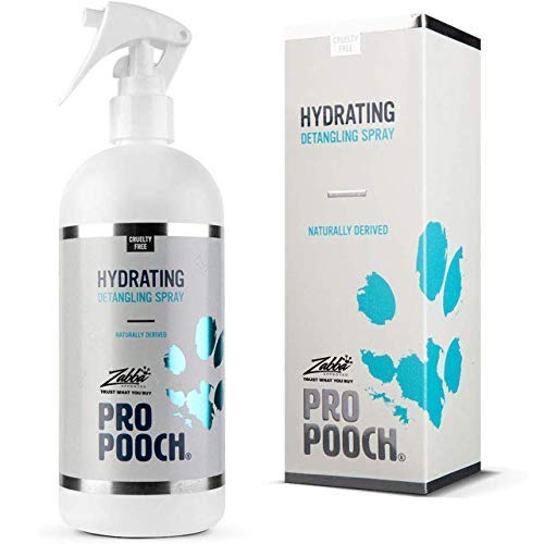 Pro Pooch Spray desenredante para Perros (500 ML) Spray acondicionador hipoalergénico para desanudar el Pelo del Perro. Libre de marañas. 50% Menos Tiempo dedicado al Cepillado