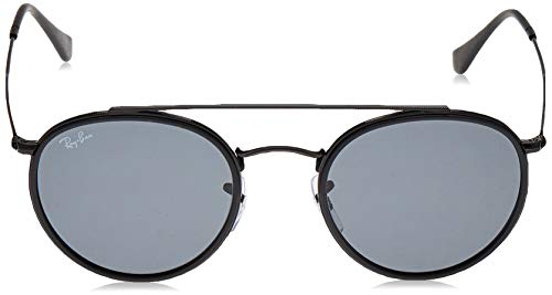 Ray-Ban 0RB3647N, Gafas de Sol Unisex Adulto, Negro (Blue/Gray Classic), 51