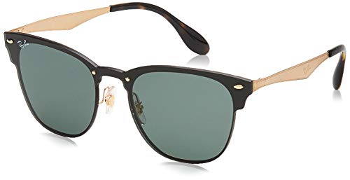 Ray-Ban 3576n Gafas de sol, Gold Striped/Graygreen, 41 Unisex-Adulto