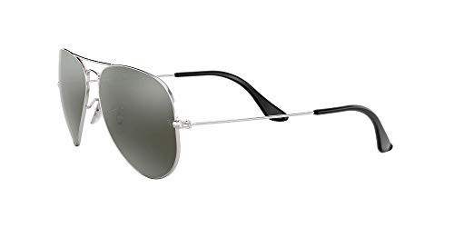 Ray-Ban Aviator Gafas de sol, Silver, 62 para Hombre