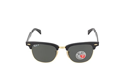 Ray-Ban Clubmaster Aluminum, Gafas de Sol Unisex-Adulto, Black/Arista, 51mm