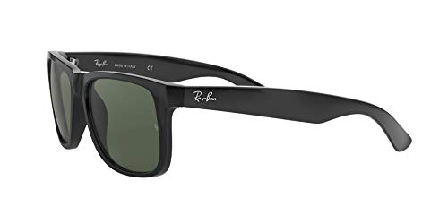 Ray-Ban Justin RB4165 - Gafas de sol Unisex, Negro (Green Classic 601/71), 55 mm